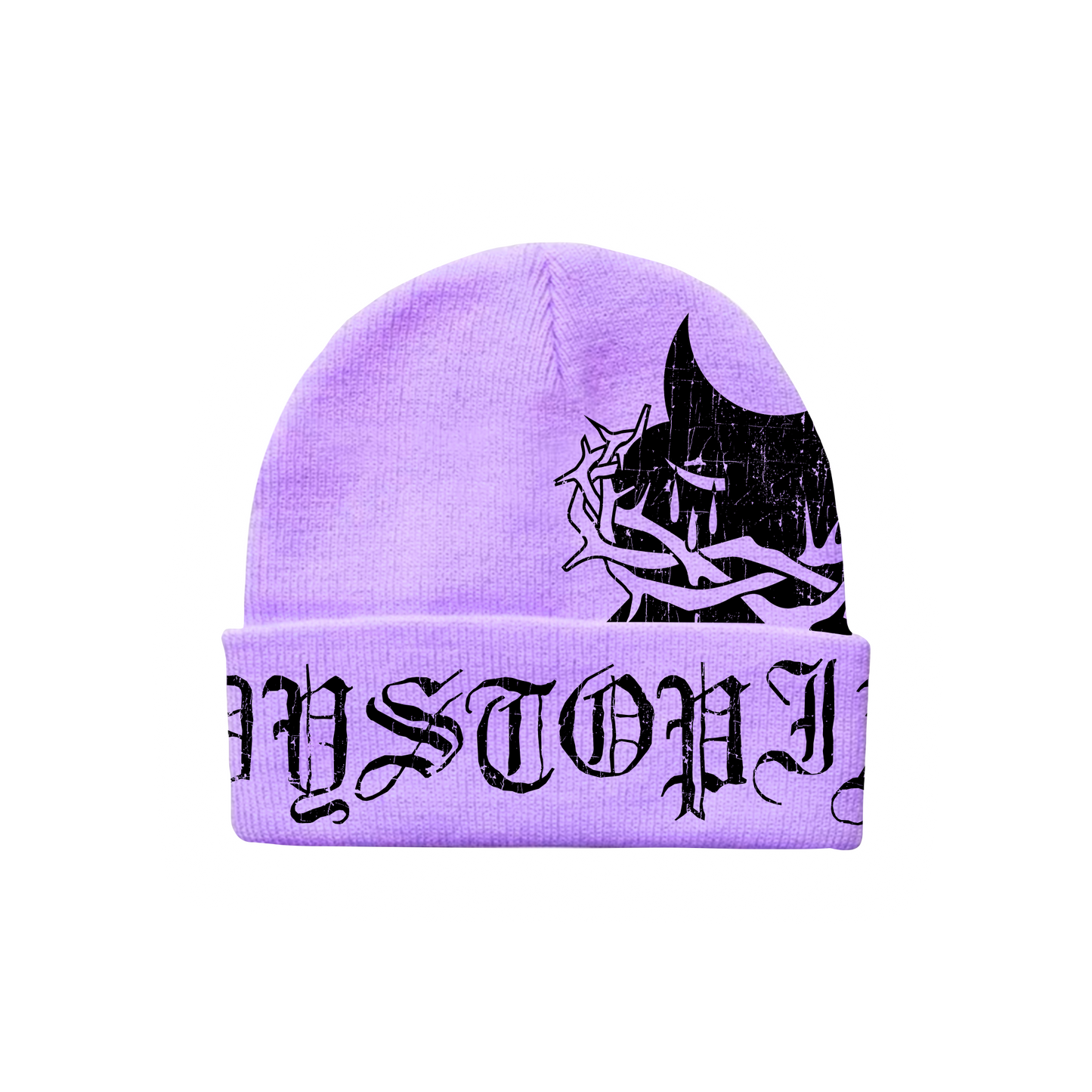 Dystopia headache beanie [PURPLE FLOWER COLOR]