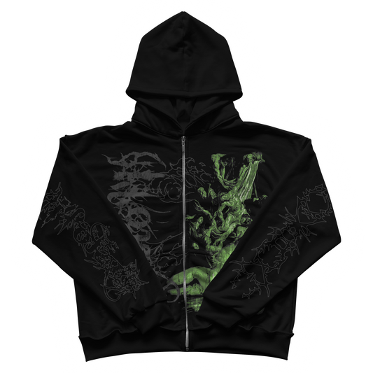 GOD, LUST AND PLEASURES ZIP UP HOODIE