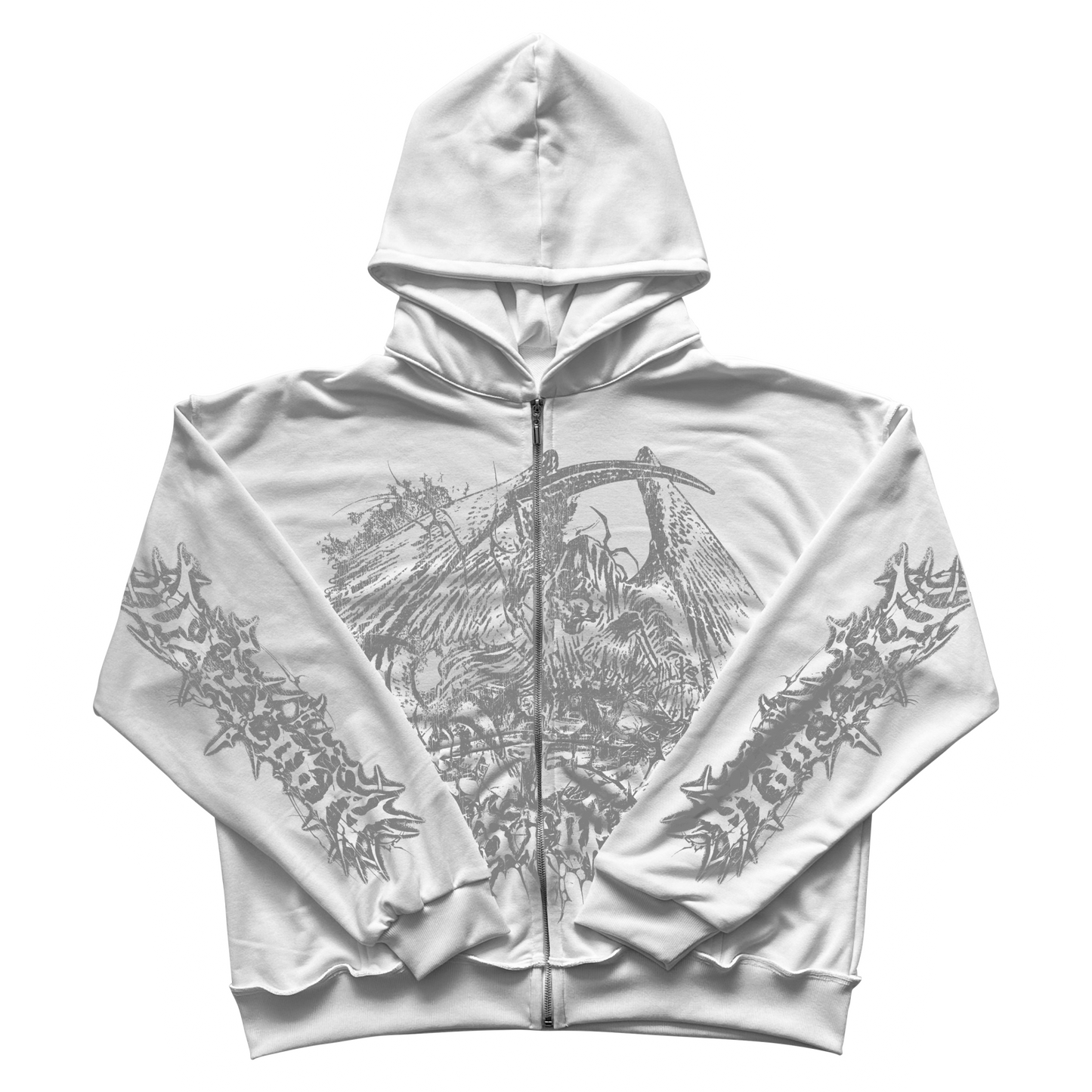 the angel of ur nightmares zip-up hoodie [WHITE COLOR]