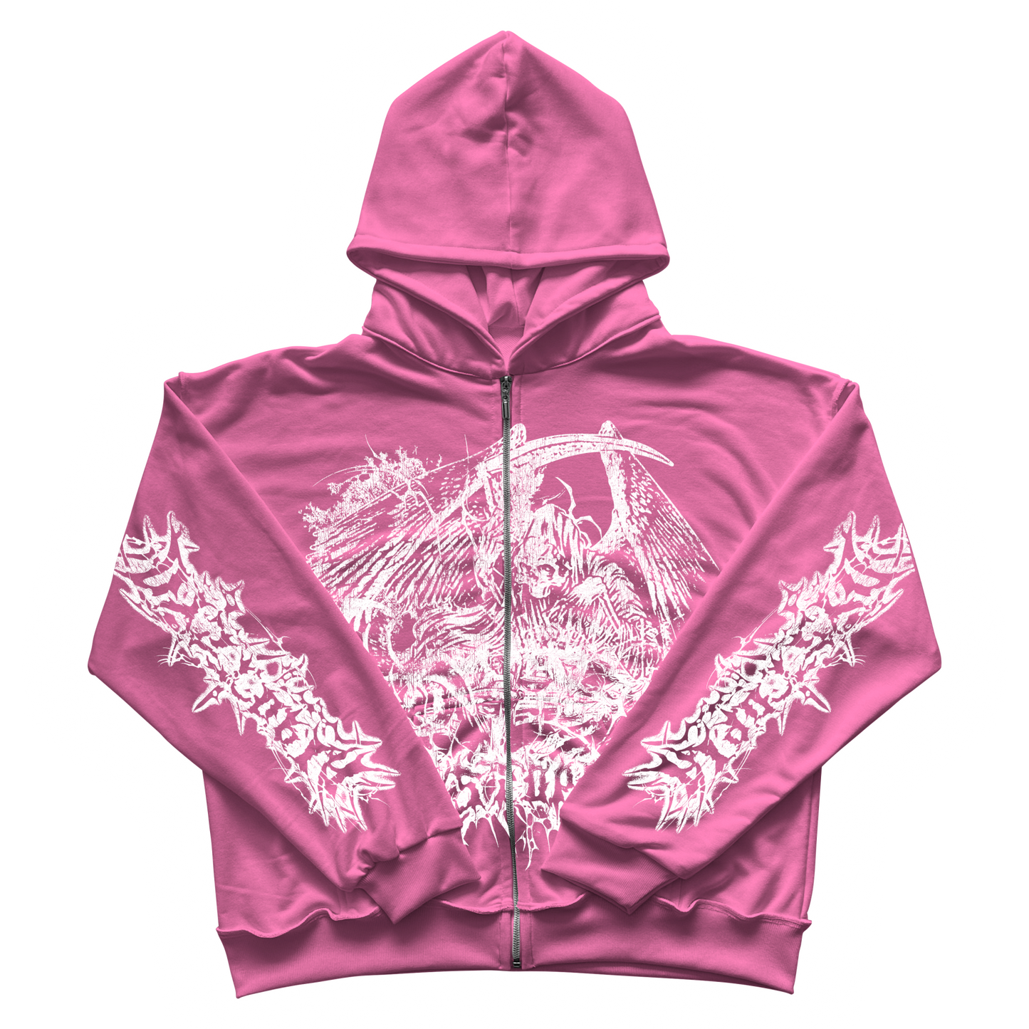 the angel of ur nightmares zip-up hoodie [BUBBLE GUM PINK COLOR]