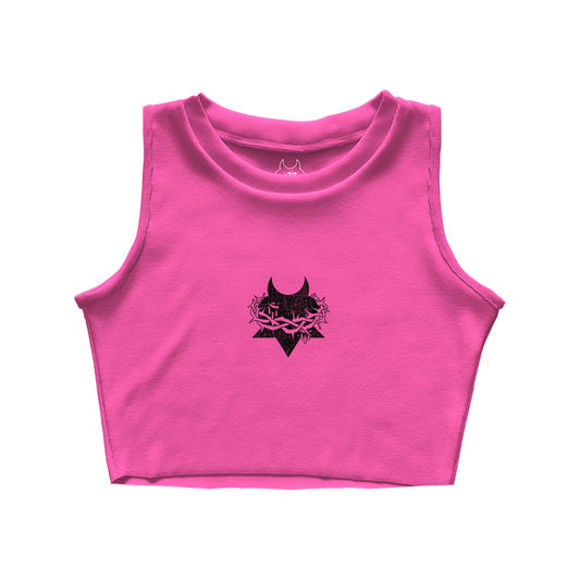 BUBBLE GUM PINK DYSTOPIA CROP TOP