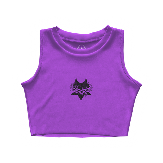 PURPLE FLOWER DYSTOPIA CROP TOP