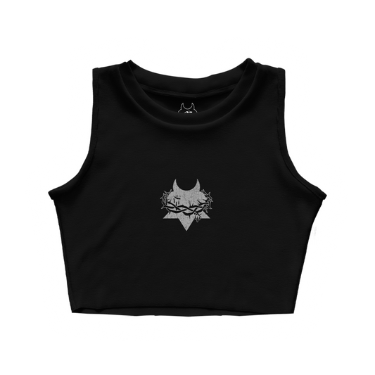 DARK BLACK DYSTOPIA CROP TOP