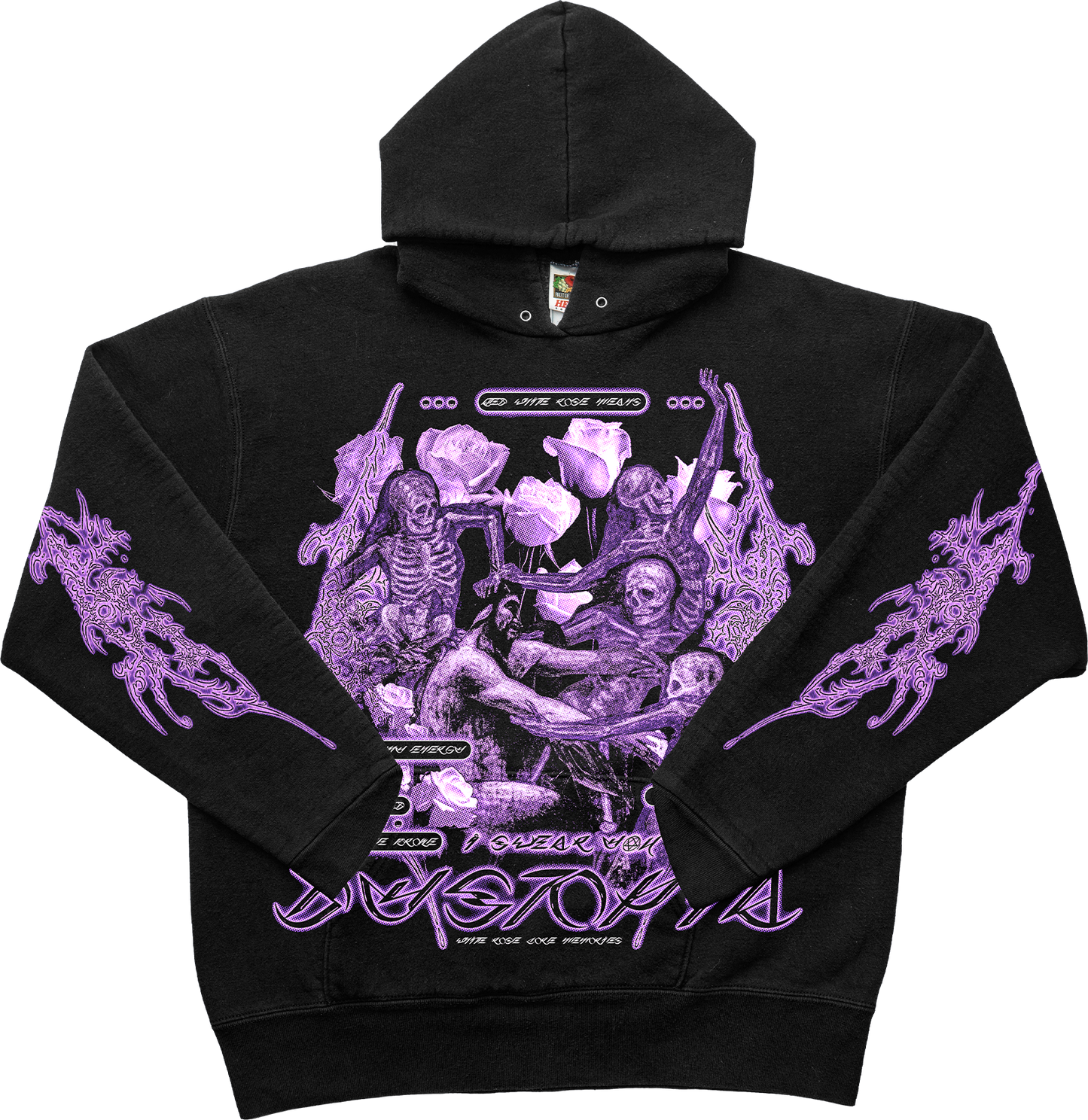 white rose memories [BLACK] HOODIE